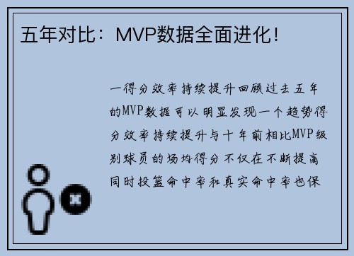 五年对比：MVP数据全面进化！
